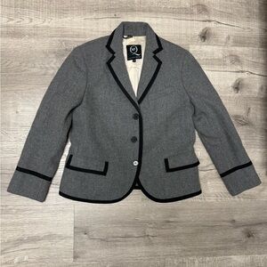 Alexander McQueen Wool Blend Black Trim Chic Blazer